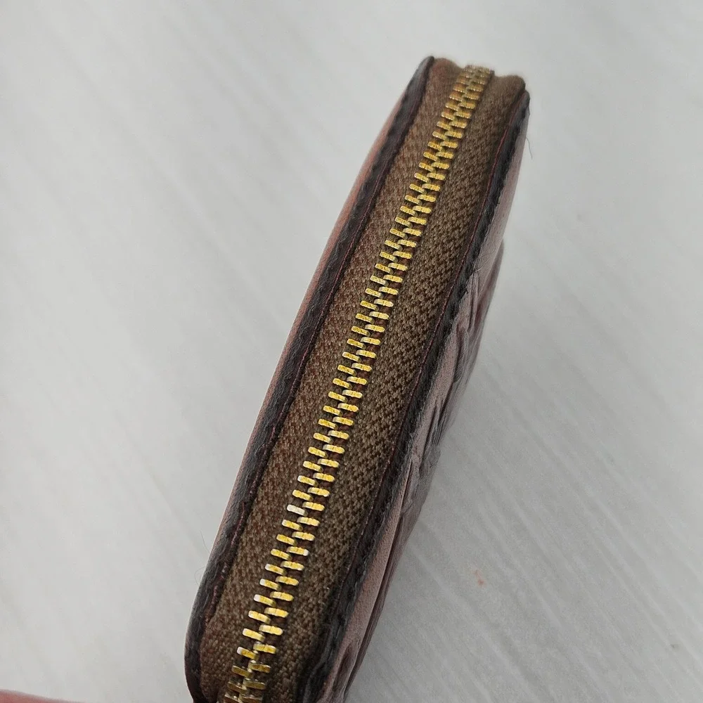 Vintage Hand‎ Tooled Leather Horse Wallet Brown Zip Around Bifold Wallet